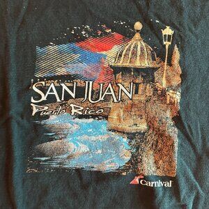 Vintage Carnival San Juan Puerto Rico Black T-Shirt Size XL